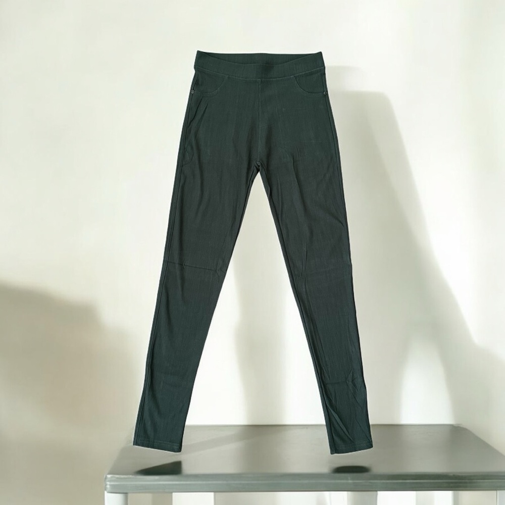 Conceited Women’s Leggings Pant With Embellish Front Pockets Dark Green One Size